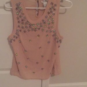 Pinky sequin beaded dress shirt